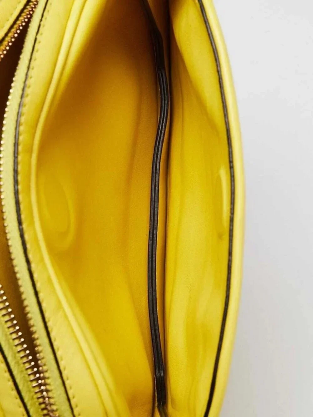 Valentino Yellow Leather Logo-Go Bag